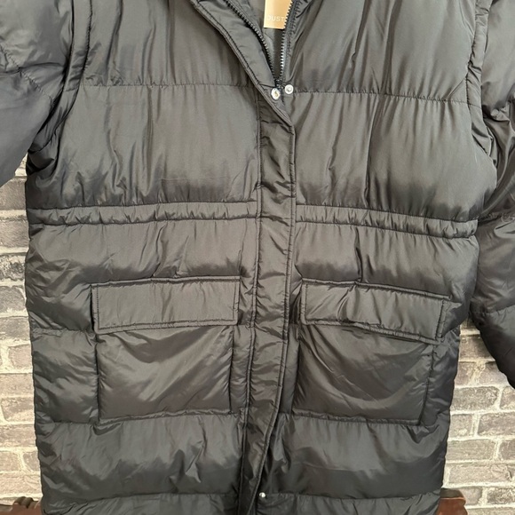 NWT JustFab long puffer coat black pockets vest - Picture 5 of 12